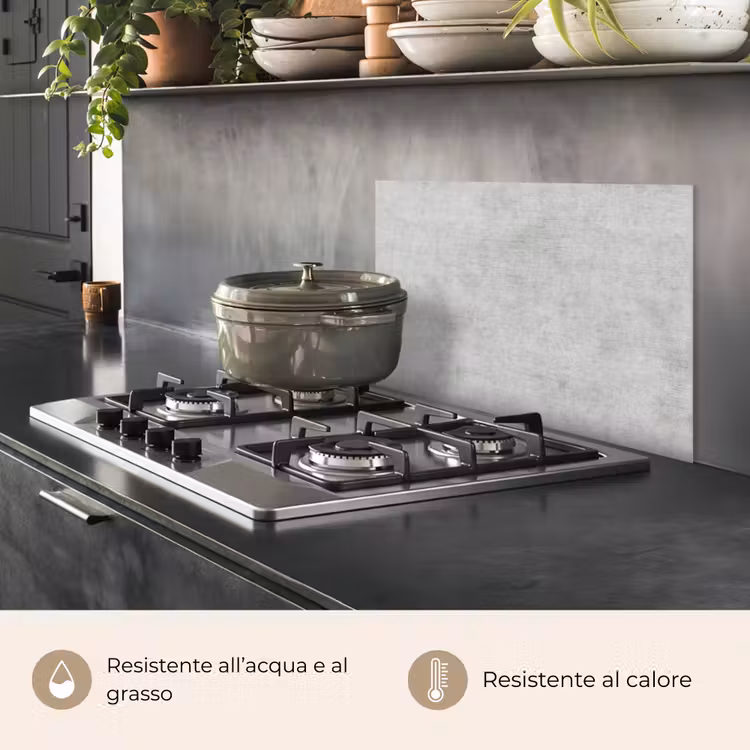 Paraschizzi cucina - Calcestruzzo - Grigio - Industriale - Motivo — 2