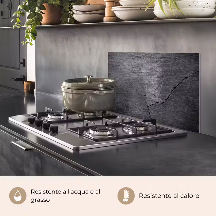 Paraschizzi cucina - Calcestruzzo - Nero - Crepe — 2