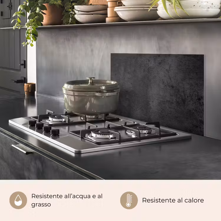 Paraschizzi cucina - Calcestruzzo - Robusto - Vintage - Rustico - Grigio - Nero — 2