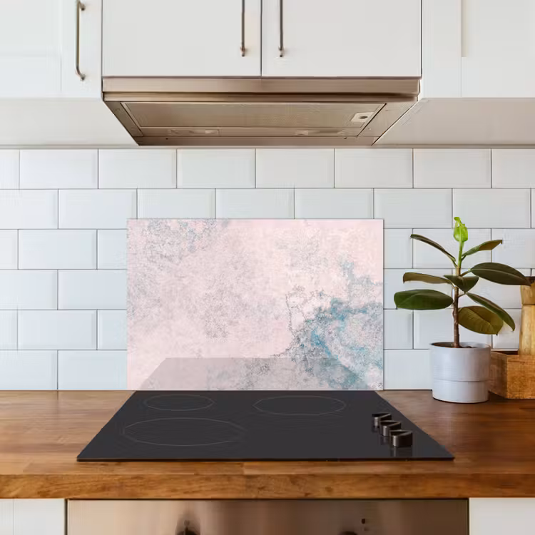Paraschizzi cucina - Cemento - Calcestruzzo - Retrò - Industriale - Bianco - Blu — 3