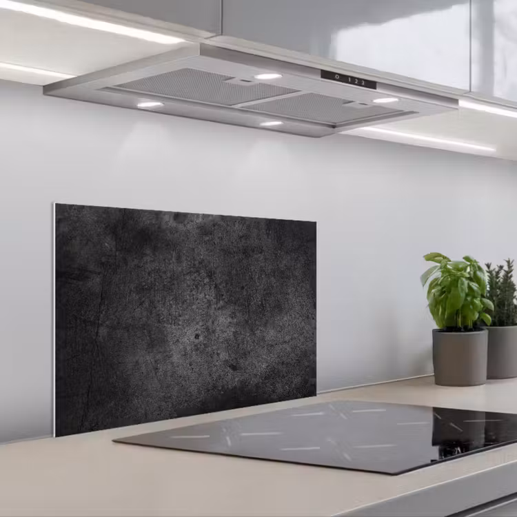 Paraschizzi cucina - Cemento - Strutturato - Retrò - Nero - Grigio - Rustico — 1