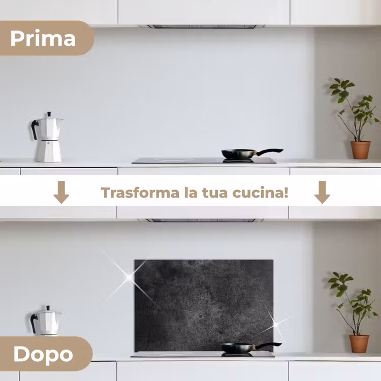 Paraschizzi cucina - Cemento - Strutturato - Retrò - Nero - Grigio - Rustico — 7