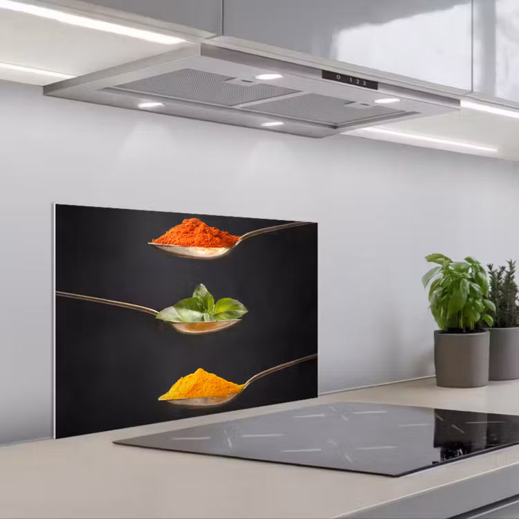 Paraschizzi cucina - Erbe - Cucchiaio - Spezie - Nero - Italiano — 1