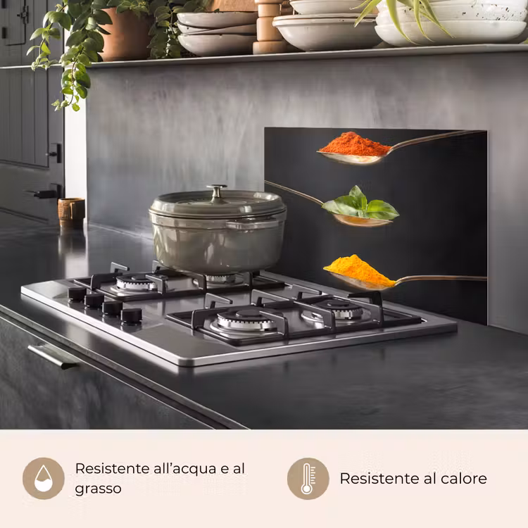 Paraschizzi cucina - Erbe - Cucchiaio - Spezie - Nero - Italiano — 2
