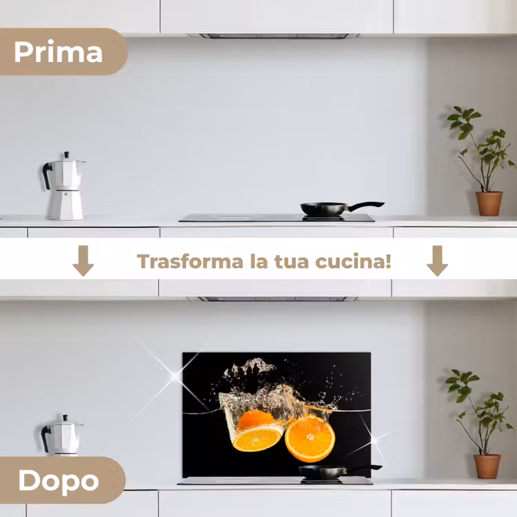 Paraschizzi cucina - Arancio - Natura morta - Acqua - Nero - Frutta — 7