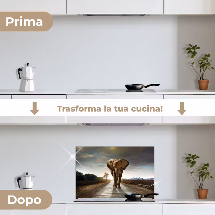 Paraschizzi cucina - Elefante - Strada - Animali - Tramonto - Paesaggio — 7