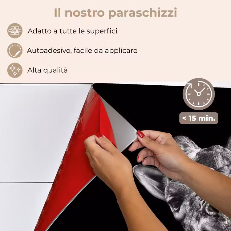 Paraschizzi cucina - Giraffa - Animale - Nero - Bianco — 4