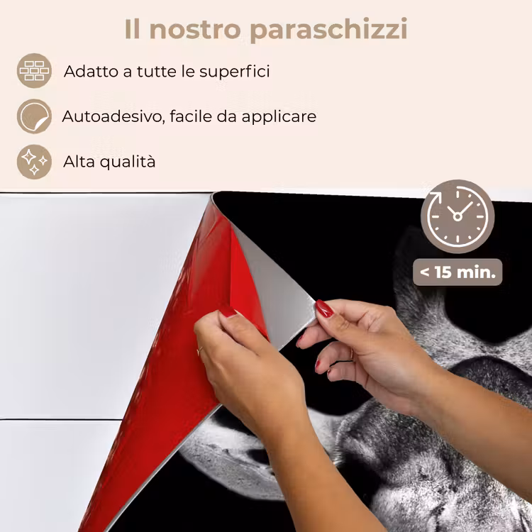 Paraschizzi cucina - Giraffa - Ritratto - Animali - Nero - Bianco — 4