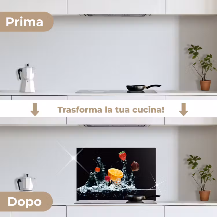 Paraschizzi cucina - Acqua - Frutta - Arancia - Fragola - Ciliegia - Nero — 7