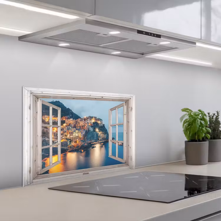 Paraschizzi cucina - Bellezza mediterranea al tramonto — 1