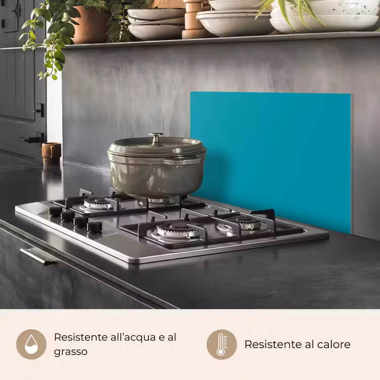 Paraschizzi cucina - Blu - Tinta unita — 2