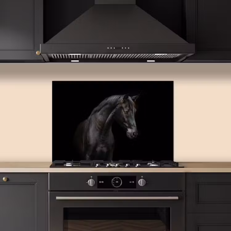 Paraschizzi cucina - Cavallo - Animali - Nero - Ritratto — 5