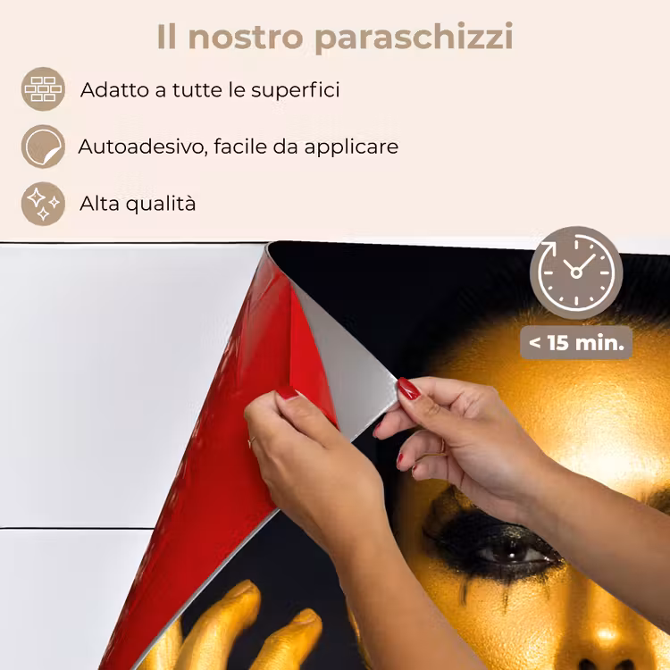 Paraschizzi cucina - Donna - Ritratto - Oro - Lusso - Nero — 4