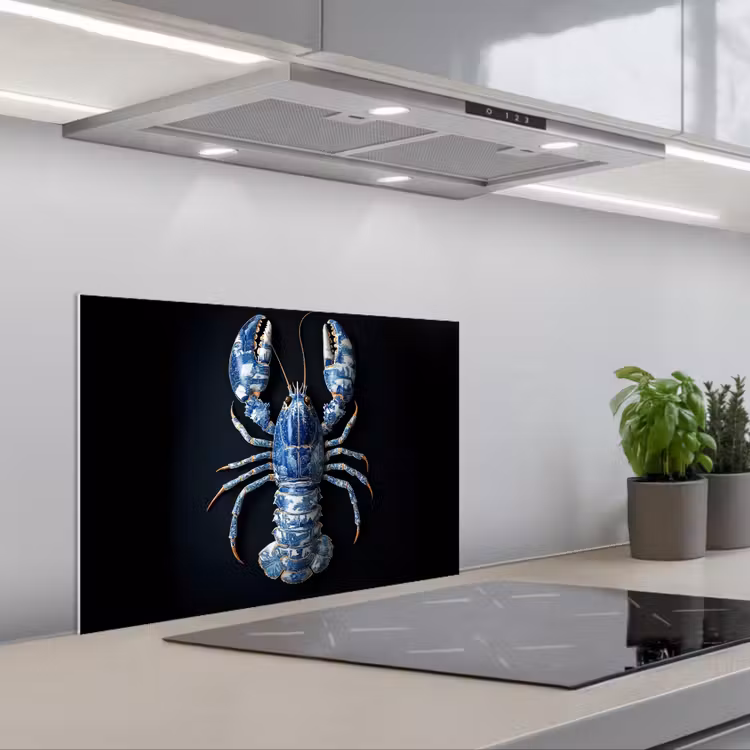 Paraschizzi cucina - Aragosta - Blu Delft - Scudo - Resistente — 1