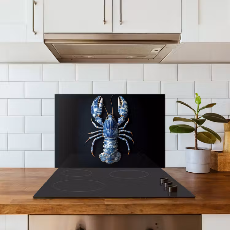 Paraschizzi cucina - Aragosta - Blu Delft - Scudo - Resistente — 3