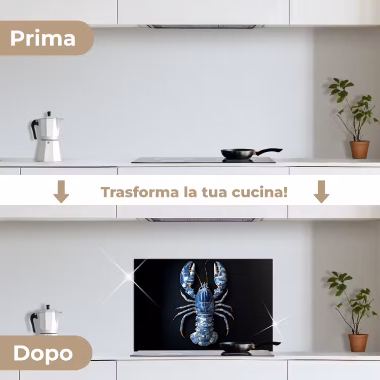 Paraschizzi cucina - Aragosta - Blu Delft - Scudo - Resistente — 7