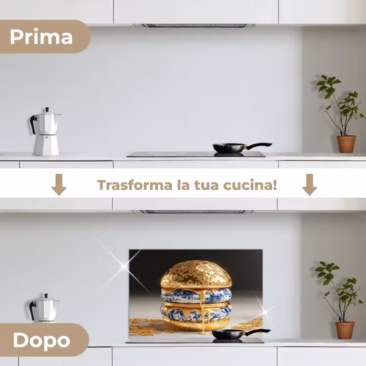 Paraschizzi cucina - Blu Delft - Oro - Cittadino — 7