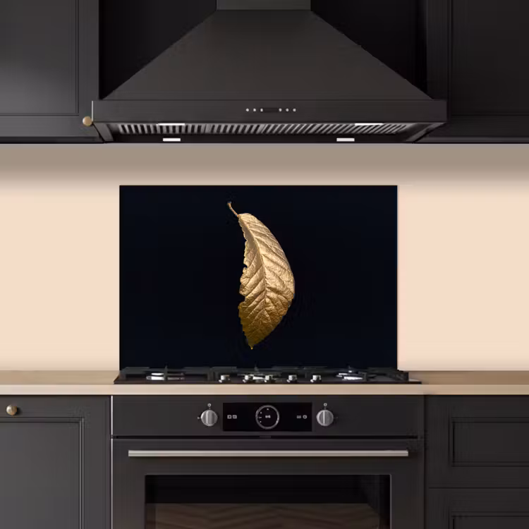 Paraschizzi cucina - Foglie - Lusso - Oro - Nero - Natura — 5
