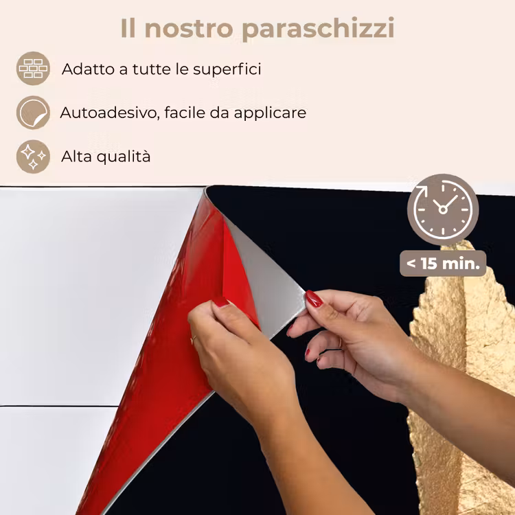 Paraschizzi cucina - Foglie - Nero e oro - Lusso - Chic - Natura — 4
