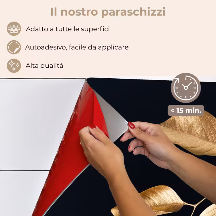 Paraschizzi cucina - Foglie - Ramo - Oro - Lusso — 4