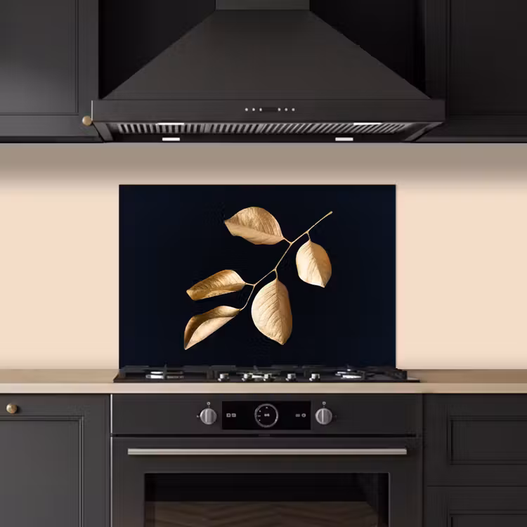 Paraschizzi cucina - Foglie - Ramo - Oro - Lusso — 5