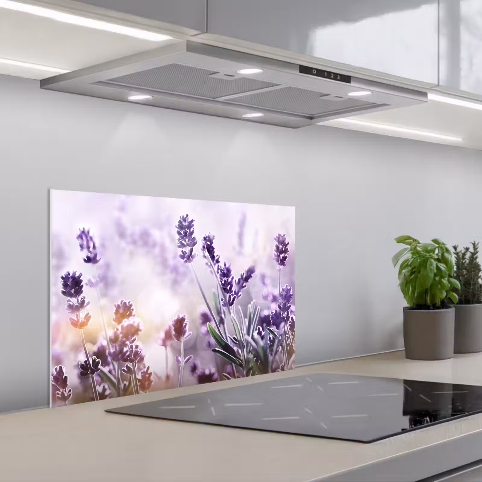 Paraschizzi cucina - Gioco della luce di lavanda — 1
