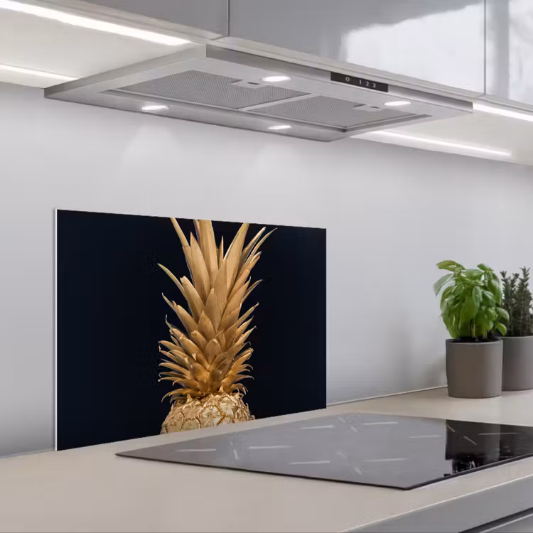 Paraschizzi cucina - Ananas - Oro - Vernice - Nero - Frutta - Lusso — 1