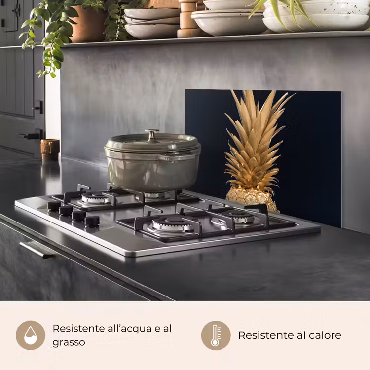 Paraschizzi cucina - Ananas - Oro - Vernice - Nero - Frutta - Lusso — 2