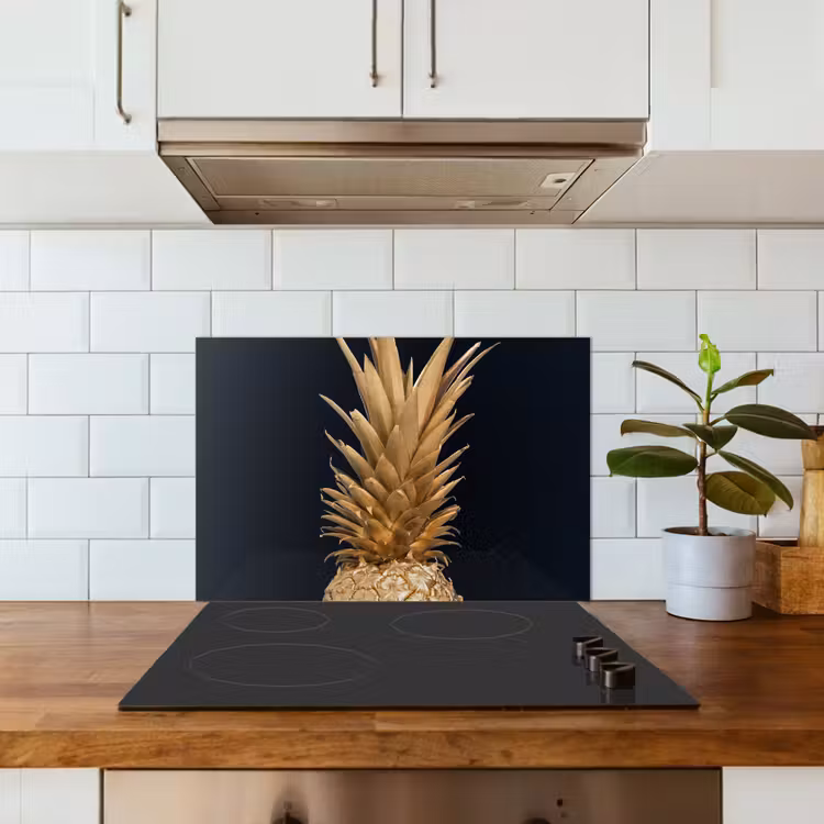 Paraschizzi cucina - Ananas - Oro - Vernice - Nero - Frutta - Lusso — 3