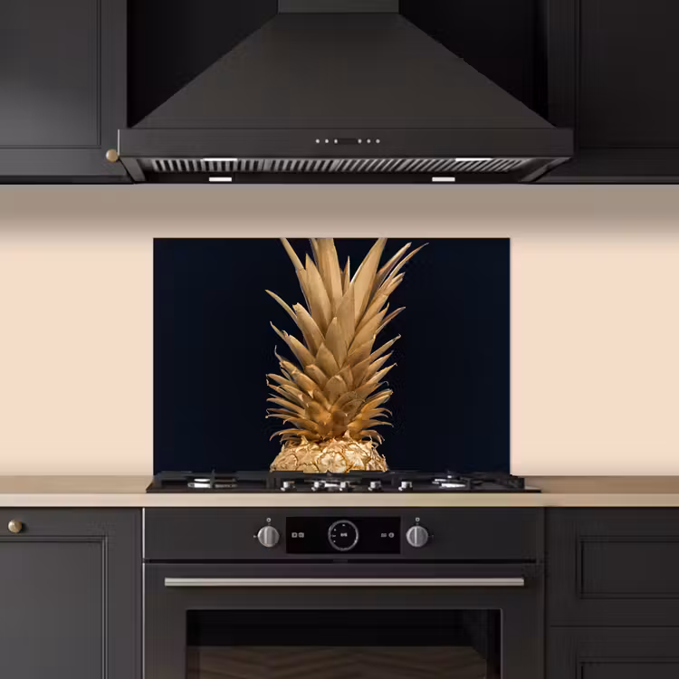 Paraschizzi cucina - Ananas - Oro - Vernice - Nero - Frutta - Lusso — 5