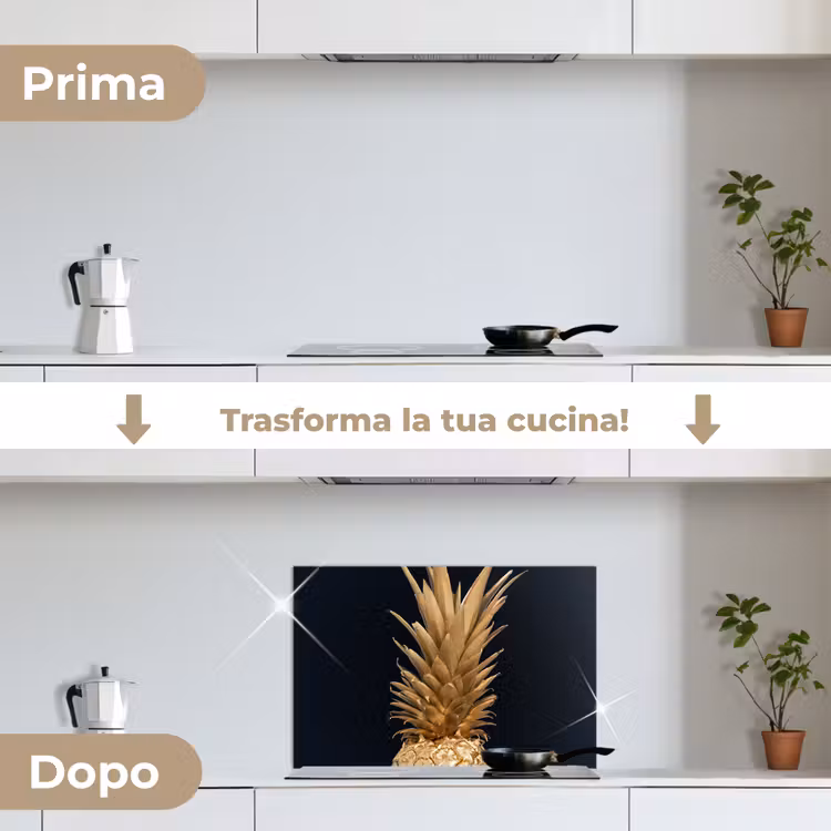 Paraschizzi cucina - Ananas - Oro - Vernice - Nero - Frutta - Lusso — 7