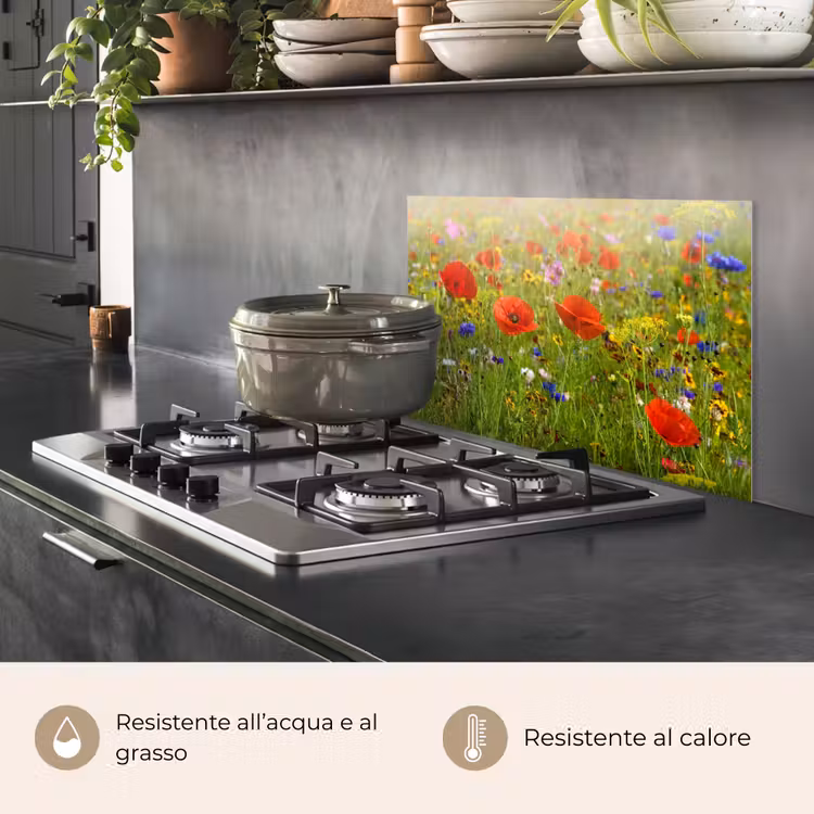 Paraschizzi cucina - Campo fiorito nel bagliore dell'estate — 2