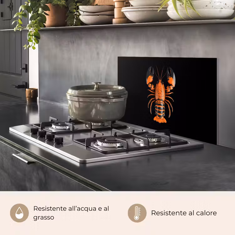 Paraschizzi cucina - Cancro - Arancione - Nero - Moderno — 2