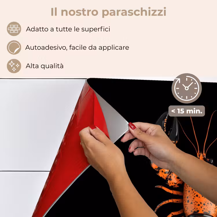 Paraschizzi cucina - Cancro - Arancione - Nero - Moderno — 4