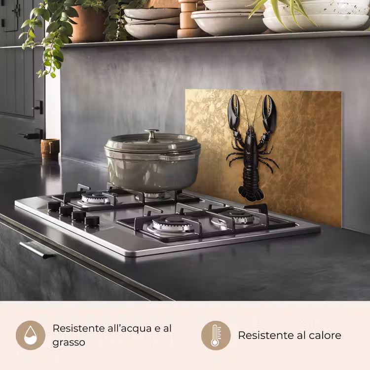 Paraschizzi cucina - Cancro - Nero - Oro - Lusso — 2