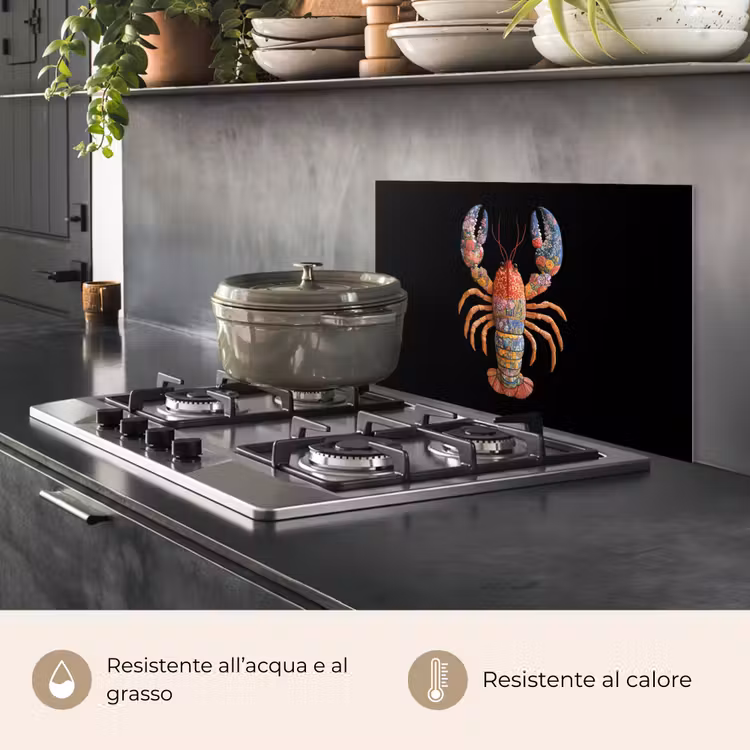 Paraschizzi cucina - Cancro - Ricamo - Colorato - Fiori — 2