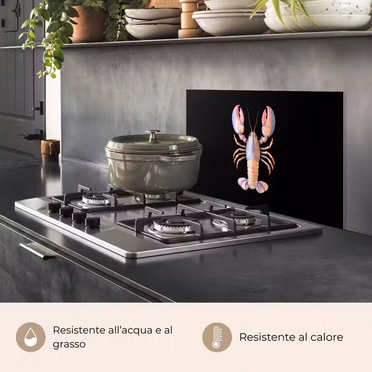 Paraschizzi cucina - Cancro - Rosa - Morbido - Nero — 2