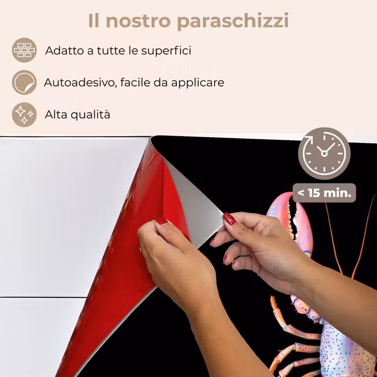 Paraschizzi cucina - Cancro - Rosa - Morbido - Nero — 4
