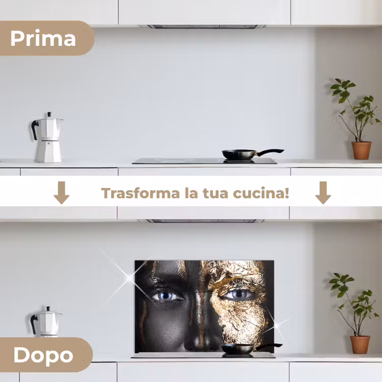 Paraschizzi cucina - Donna - Foglia d'oro - Nero - Oro - Lusso — 7