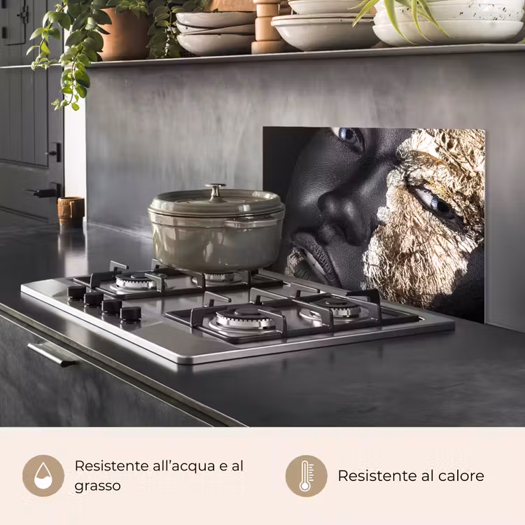 Paraschizzi cucina - Donna - Oro - Nero - Vernice - Lusso — 2