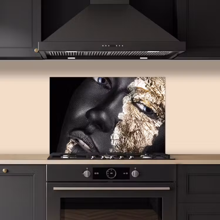 Paraschizzi cucina - Donna - Oro - Nero - Vernice - Lusso — 5