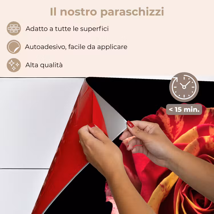 Paraschizzi cucina - Fiore - Rosa - Rosso - Nero — 4