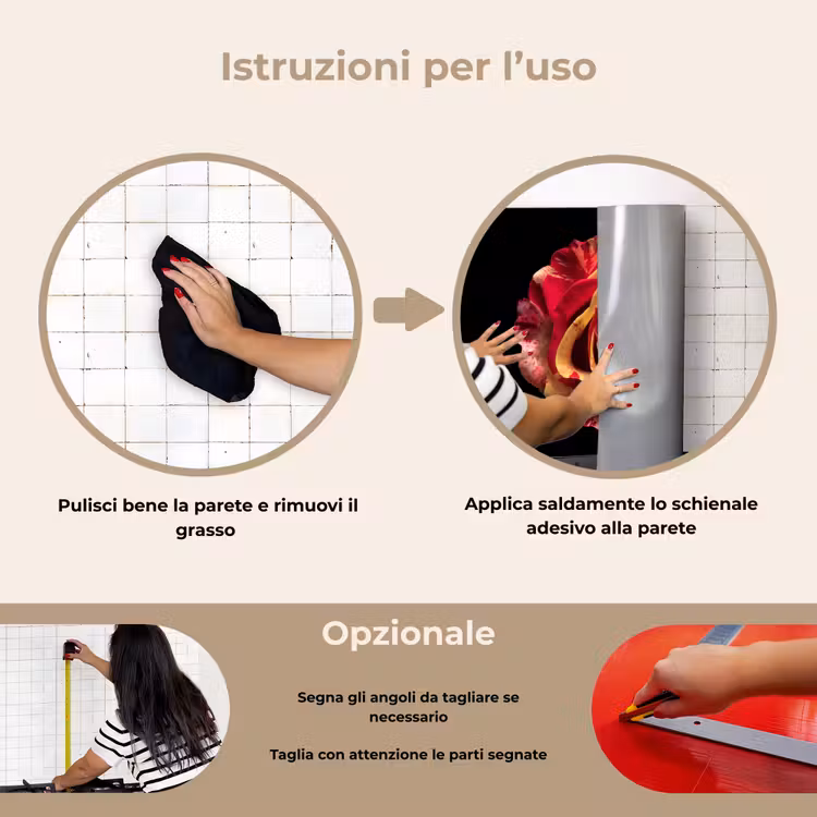Paraschizzi cucina - Fiore - Rosa - Rosso - Nero — 6