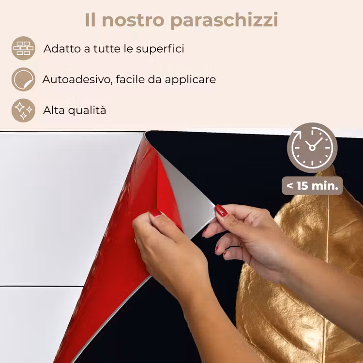 Paraschizzi cucina - Foglie - Chic - Oro - Piante - Nero — 4