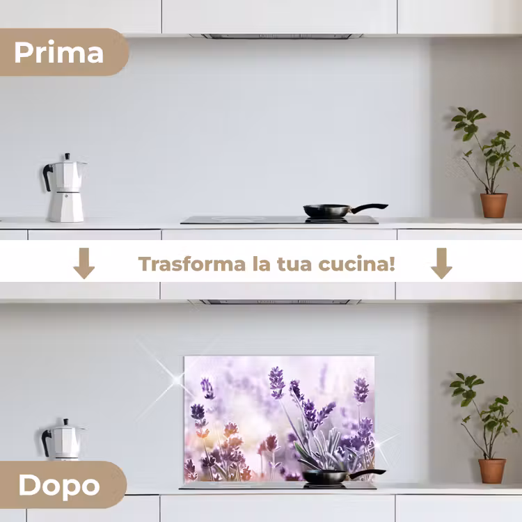 Paraschizzi cucina - Gioco della luce di lavanda — 7