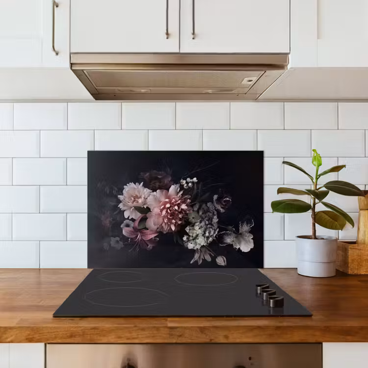 Paraschizzi cucina - Fiori - Vintage - Pastello - Rosa - Bianco — 3