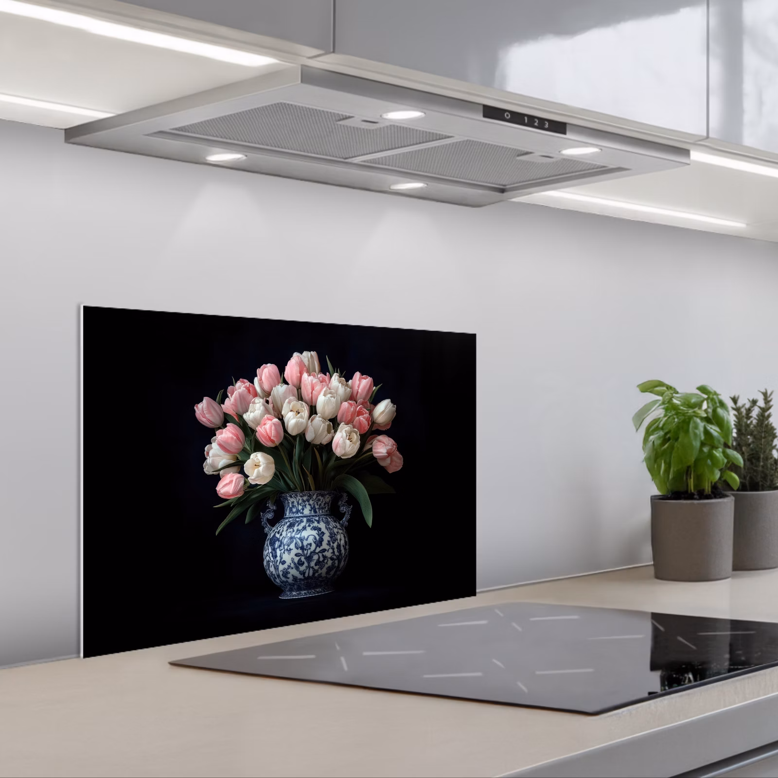 Paraschizzi cucina - Fiori - Rosa - Tulipani - Vaso — 1