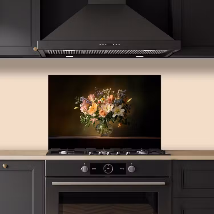 Paraschizzi cucina - Bicchieri - Fiori - Bouquet - Colori — 5