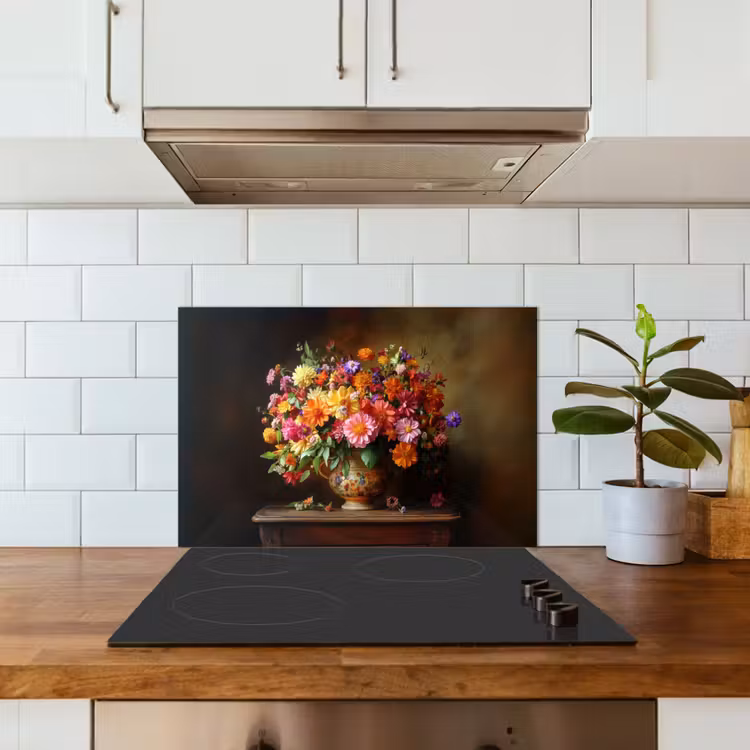 Paraschizzi cucina - Colori - Bouquet - Vaso - Legno — 3