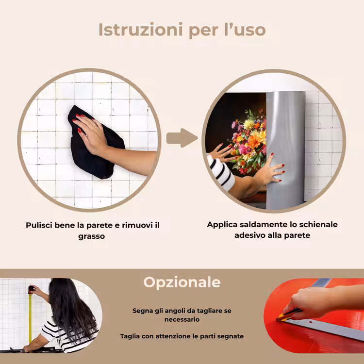 Paraschizzi cucina - Colori - Bouquet - Vaso - Legno — 6